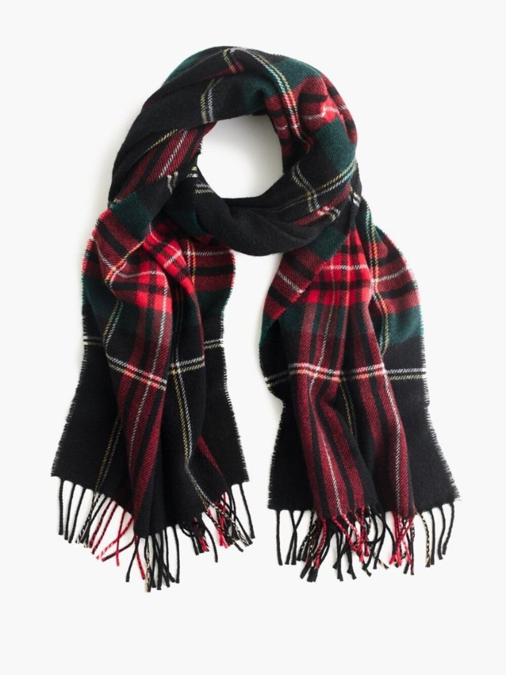 J. Crew Plaid Tartan Blanket Fringe Scarf